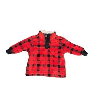 Carters Red Plaid Fleece Pullover